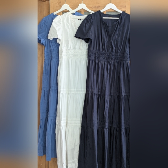 Quince Dresses & Skirts - Quince Tiered Maxi Dress in Navy, White, and True Blue